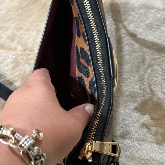 Coach Brown and Black Crossbody Bag with Monogram Pattern - Picture 2 of 8